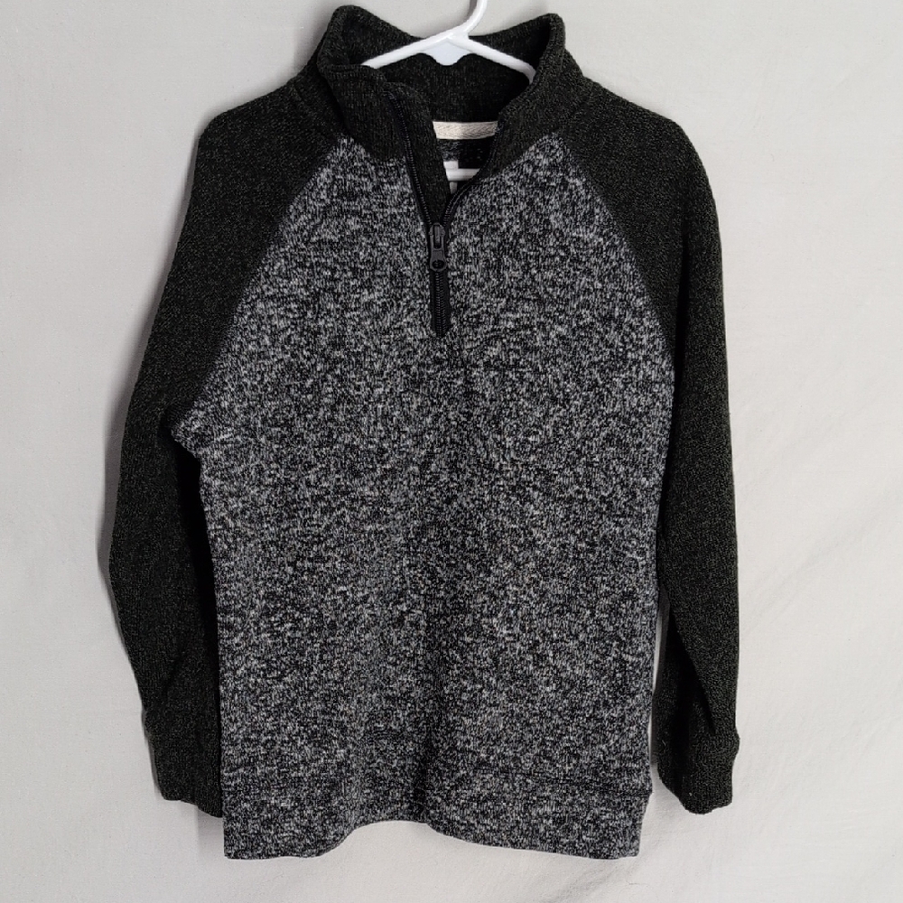 Old Navy Men's Charcoal and Deep Green Zip-Up Sweater